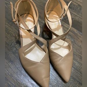 NINE WEST strappy pointed heels taupe 5